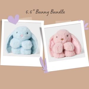 5.5'' Blue Bunny & 5.5” Pink Bunny Stuffed Animal - Gigglescape